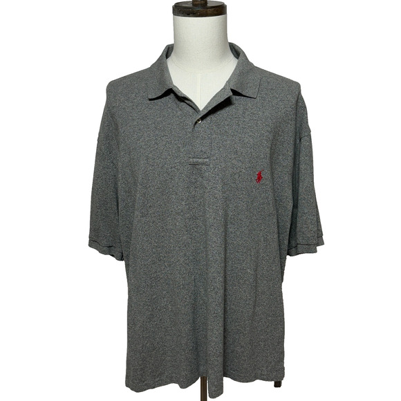 Polo Ralph Lauren Shirt Mens 2XB Gray Short Sleeve Golf Polo Preppy Casual - Picture 1 of 8